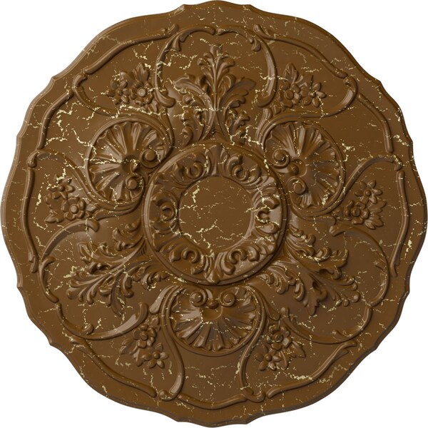 Ekena Millwork Cornelia Ceiling Medallion (Fits Canopies up to 4"), 22 1/2"OD x 1 1/2"P, Smokey Topaz Crackle CM22CNSTC - main